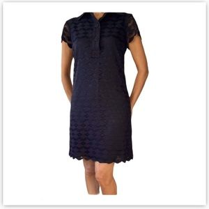 Max Studio Black Scallop Lace Shirt dress M